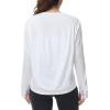 imageTHE GYM PEOPLE Womens Long Sleeve Workout Shirts Back Loose Fit Running Tee Tops with Thumb HoleWhite