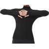 imageTHE GYM PEOPLE Womens Mock Turtleneck Long Sleeve Shirts Fleece Thermal Underwear Pullover Tops with Thumb HoleBlack