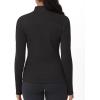 imageTHE GYM PEOPLE Womens Mock Turtleneck Long Sleeve Shirts Fleece Thermal Underwear Pullover Tops with Thumb HoleBlack
