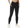 imageTHE GYM PEOPLE Womens V Cross Waist Workout Leggings Tummy Control Running Yoga Pants with PocketsBlack