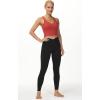 imageTHE GYM PEOPLE Womens V Cross Waist Workout Leggings Tummy Control Running Yoga Pants with PocketsBlack