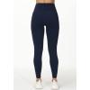 imageTHE GYM PEOPLE Womens V Cross Waist Workout Leggings Tummy Control Running Yoga Pants with PocketsBlue