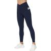 imageTHE GYM PEOPLE Womens V Cross Waist Workout Leggings Tummy Control Running Yoga Pants with PocketsBlue