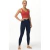 imageTHE GYM PEOPLE Womens V Cross Waist Workout Leggings Tummy Control Running Yoga Pants with PocketsBlue