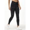 imageTHE GYM PEOPLE Womens V Cross Waist Workout Leggings Tummy Control Running Yoga Pants with PocketsBlueDark GreyBlack