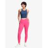 imageTHE GYM PEOPLE Womens V Cross Waist Workout Leggings Tummy Control Running Yoga Pants with PocketsBright Pink