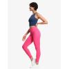 imageTHE GYM PEOPLE Womens V Cross Waist Workout Leggings Tummy Control Running Yoga Pants with PocketsBright Pink