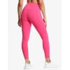 imageTHE GYM PEOPLE Womens V Cross Waist Workout Leggings Tummy Control Running Yoga Pants with PocketsBright Pink