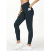 imageTHE GYM PEOPLE Womens V Cross Waist Workout Leggings Tummy Control Running Yoga Pants with PocketsCharcoal Grey