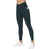 imageTHE GYM PEOPLE Womens V Cross Waist Workout Leggings Tummy Control Running Yoga Pants with PocketsCharcoal Grey