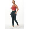 imageTHE GYM PEOPLE Womens V Cross Waist Workout Leggings Tummy Control Running Yoga Pants with PocketsCharcoal Grey