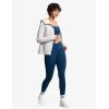 imageTHE GYM PEOPLE Womens V Cross Waist Workout Leggings Tummy Control Running Yoga Pants with PocketsDark Blue Green