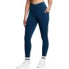 imageTHE GYM PEOPLE Womens V Cross Waist Workout Leggings Tummy Control Running Yoga Pants with PocketsDark Blue Green