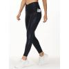 imageTHE GYM PEOPLE Womens V Cross Waist Workout Leggings Tummy Control Running Yoga Pants with PocketsSilverBlack