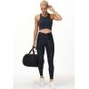 imageTHE GYM PEOPLE Womens V Cross Waist Workout Leggings Tummy Control Running Yoga Pants with PocketsSilverBlack
