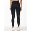 imageTHE GYM PEOPLE Womens V Cross Waist Workout Leggings Tummy Control Running Yoga Pants with PocketsSilverBlack