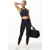 imageTHE GYM PEOPLE Womens V Cross Waist Workout Leggings Tummy Control Running Yoga Pants with PocketsSilverBlack