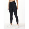 imageTHE GYM PEOPLE Womens V Cross Waist Workout Leggings Tummy Control Running Yoga Pants with PocketsSilverBlack