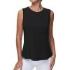 imageTHE GYM PEOPLE Womens Workout Tank Tops Loose Fit Sleeveless Breathable Yoga Shirts with Side SlitsBlack
