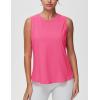 imageTHE GYM PEOPLE Womens Workout Tank Tops Loose Fit Sleeveless Breathable Yoga Shirts with Side SlitsBright Pink