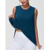imageTHE GYM PEOPLE Womens Workout Tank Tops Loose Fit Sleeveless Breathable Yoga Shirts with Side SlitsDark Blue Green