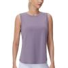 imageTHE GYM PEOPLE Womens Workout Tank Tops Loose Fit Sleeveless Breathable Yoga Shirts with Side SlitsGrey Purple