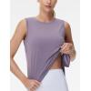 imageTHE GYM PEOPLE Womens Workout Tank Tops Loose Fit Sleeveless Breathable Yoga Shirts with Side SlitsGrey Purple