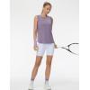 imageTHE GYM PEOPLE Womens Workout Tank Tops Loose Fit Sleeveless Breathable Yoga Shirts with Side SlitsGrey Purple