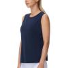 imageTHE GYM PEOPLE Womens Workout Tank Tops Loose Fit Sleeveless Breathable Yoga Shirts with Side SlitsNavy Blue