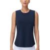imageTHE GYM PEOPLE Womens Workout Tank Tops Loose Fit Sleeveless Breathable Yoga Shirts with Side SlitsNavy Blue