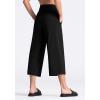 imageTHE GYM PEOPLE Womens Yoga Pants with Pockets and Tummy Control High Waist in Flare CropBlack
