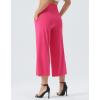 imageTHE GYM PEOPLE Womens Yoga Pants with Pockets and Tummy Control High Waist in Flare CropBright Pink