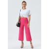 imageTHE GYM PEOPLE Womens Yoga Pants with Pockets and Tummy Control High Waist in Flare CropBright Pink