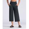 imageTHE GYM PEOPLE Womens Yoga Pants with Pockets and Tummy Control High Waist in Flare CropCharcoal Grey