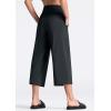 imageTHE GYM PEOPLE Womens Yoga Pants with Pockets and Tummy Control High Waist in Flare CropCharcoal Grey