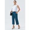 imageTHE GYM PEOPLE Womens Yoga Pants with Pockets and Tummy Control High Waist in Flare CropDark Blue Green