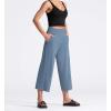 imageTHE GYM PEOPLE Womens Yoga Pants with Pockets and Tummy Control High Waist in Flare CropDenim Blue