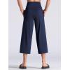 imageTHE GYM PEOPLE Womens Yoga Pants with Pockets and Tummy Control High Waist in Flare CropNavy Blue