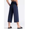 imageTHE GYM PEOPLE Womens Yoga Pants with Pockets and Tummy Control High Waist in Flare CropNavy Blue