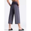 imageTHE GYM PEOPLE Womens Yoga Pants with Pockets and Tummy Control High Waist in Flare CropVintage Purple