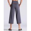 imageTHE GYM PEOPLE Womens Yoga Pants with Pockets and Tummy Control High Waist in Flare CropVintage Purple