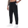 imageTHE GYM PEOPLE Mens Fleece Workout Sweatpants Drawstring Tapered Running Lounge Jogger Pants with PocketsBlack