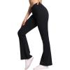 imageTHE GYM PEOPLE Womens Crossover High Waist Flare Workout Leggings Bootcut Bell Bottom Yoga Pants with Tummy ControlBlack