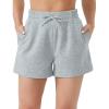 imageTHE GYM PEOPLE Womens Drawstring Sweat Shorts High Waisted Summer Workout Lounge Shorts with PocketsLight Heather Grey
