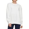 imageTHE GYM PEOPLE Womens Fleece Crewneck Loose fit Soft Oversized Pullover SweatshirtWhite