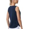 imageTHE GYM PEOPLE Womens Workout Tank Tops Loose Fit Sleeveless Breathable Yoga Shirts with Side SlitsNavy Blue