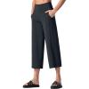 imageTHE GYM PEOPLE Womens Yoga Pants with Pockets and Tummy Control High Waist in Flare CropCharcoal Grey