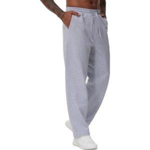 imageTHE GYM PEOPLE Mens Baggy Fleece Workout Sweatpants with Pockets Drawstring Lounge Athletic Running PantsGrey