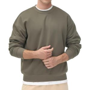 imageTHE GYM PEOPLE Mens Fleece Crewneck Sweatshirt Thick Loose fit Soft Basic Pullover SweatshirtDark Grey