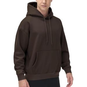 imageTHE GYM PEOPLE Mens Fleece Pullover Hoodie Loose Fit Ultra Soft Hooded Sweatshirt With PocketsBrown